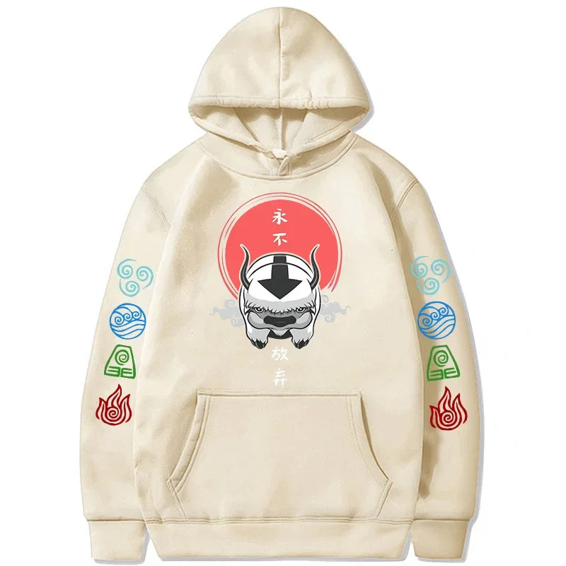 סוויטשירט אפה עם סמלים צבעוניים