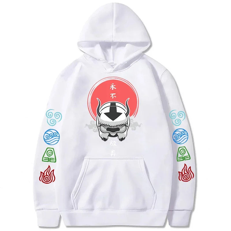 סוויטשירט אפה עם סמלים צבעוניים