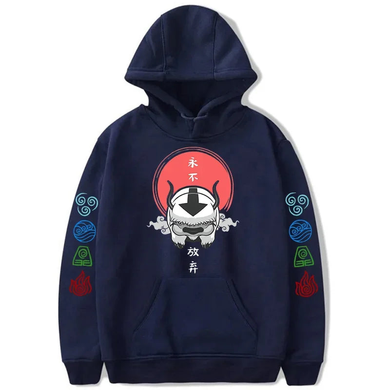 סוויטשירט אפה עם סמלים צבעוניים